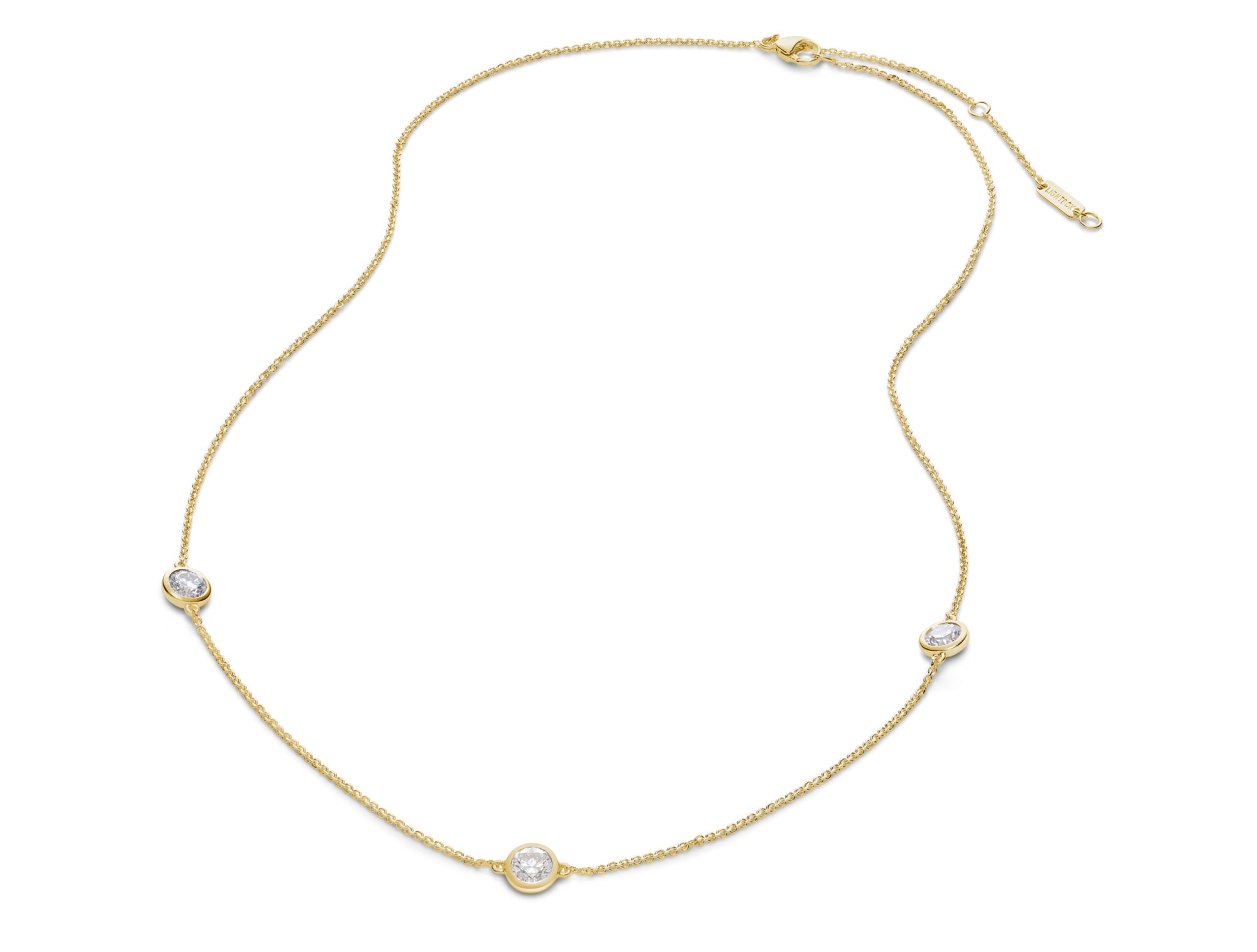 Lab-Grown Diamond ¾ct. tw. Round Brilliant Bezel Station Pendant | White - Image 8