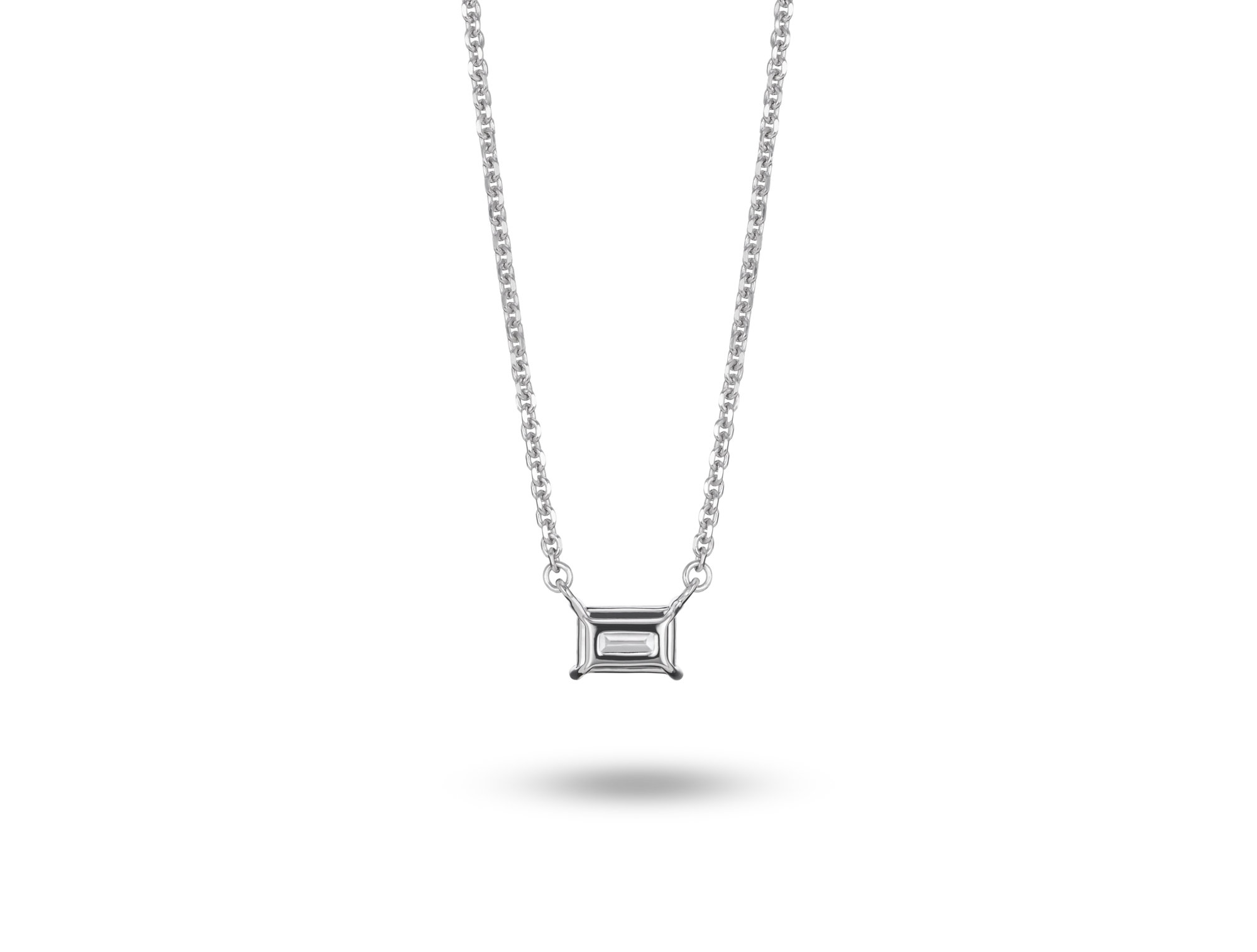 Lab-Grown Diamond ¼ct. Mini Baguette Pendant | White - Image 8