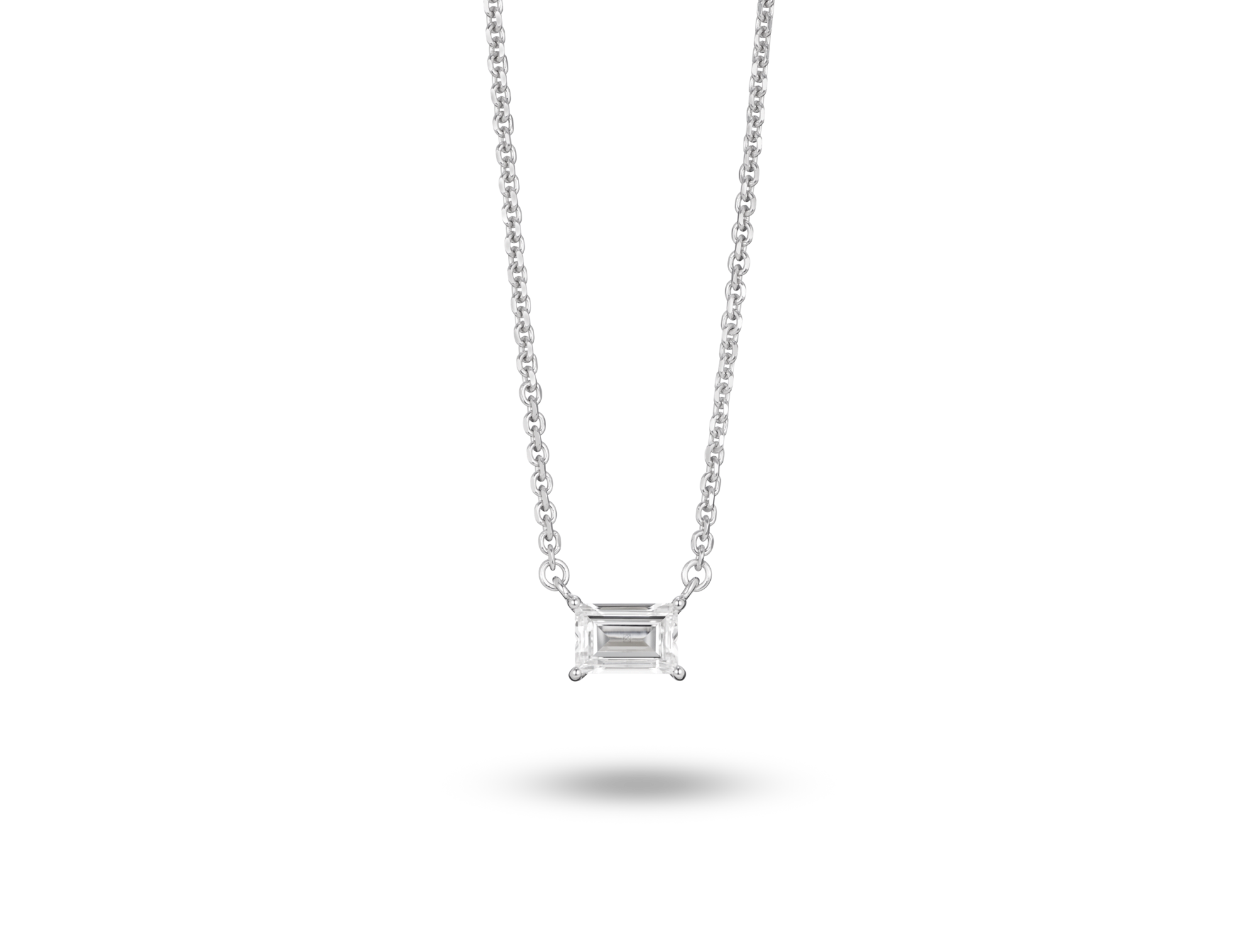 Lab-Grown Diamond ¼ct. Mini Baguette Pendant | White - Image 6