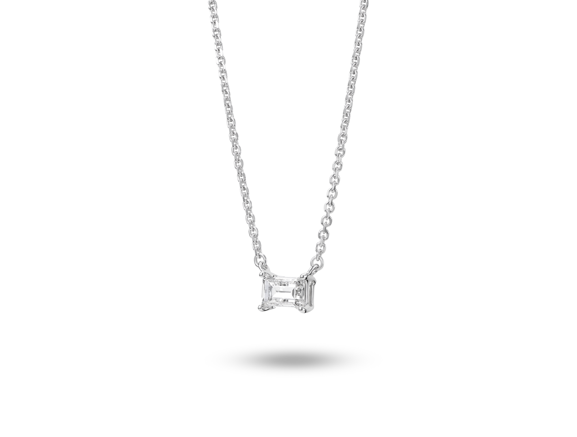 Lab-Grown Diamond ¼ct. Mini Baguette Pendant | White - Image 7