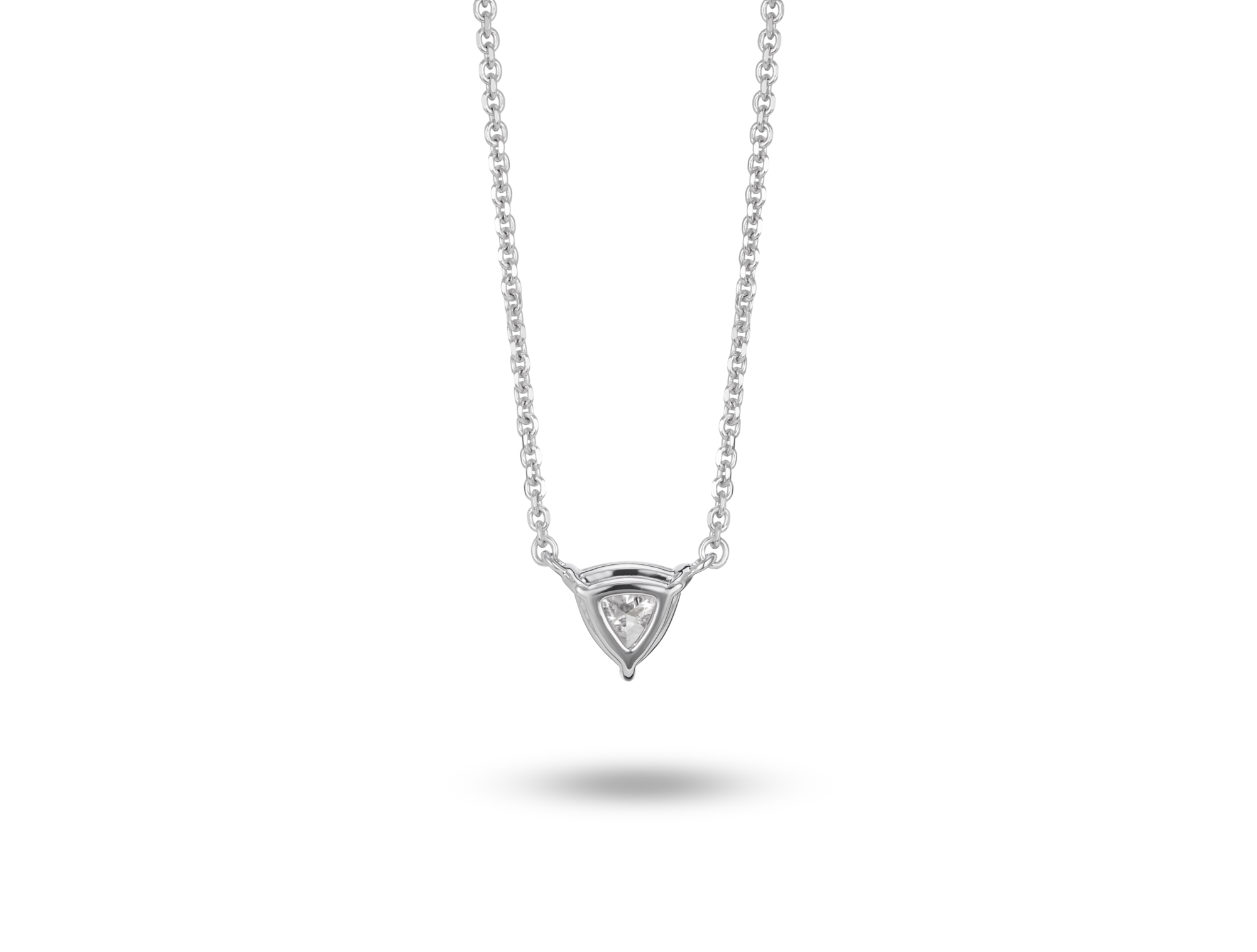 Lab-Grown Diamond ¼ct. Mini Trillion Pendant | White - Image 3