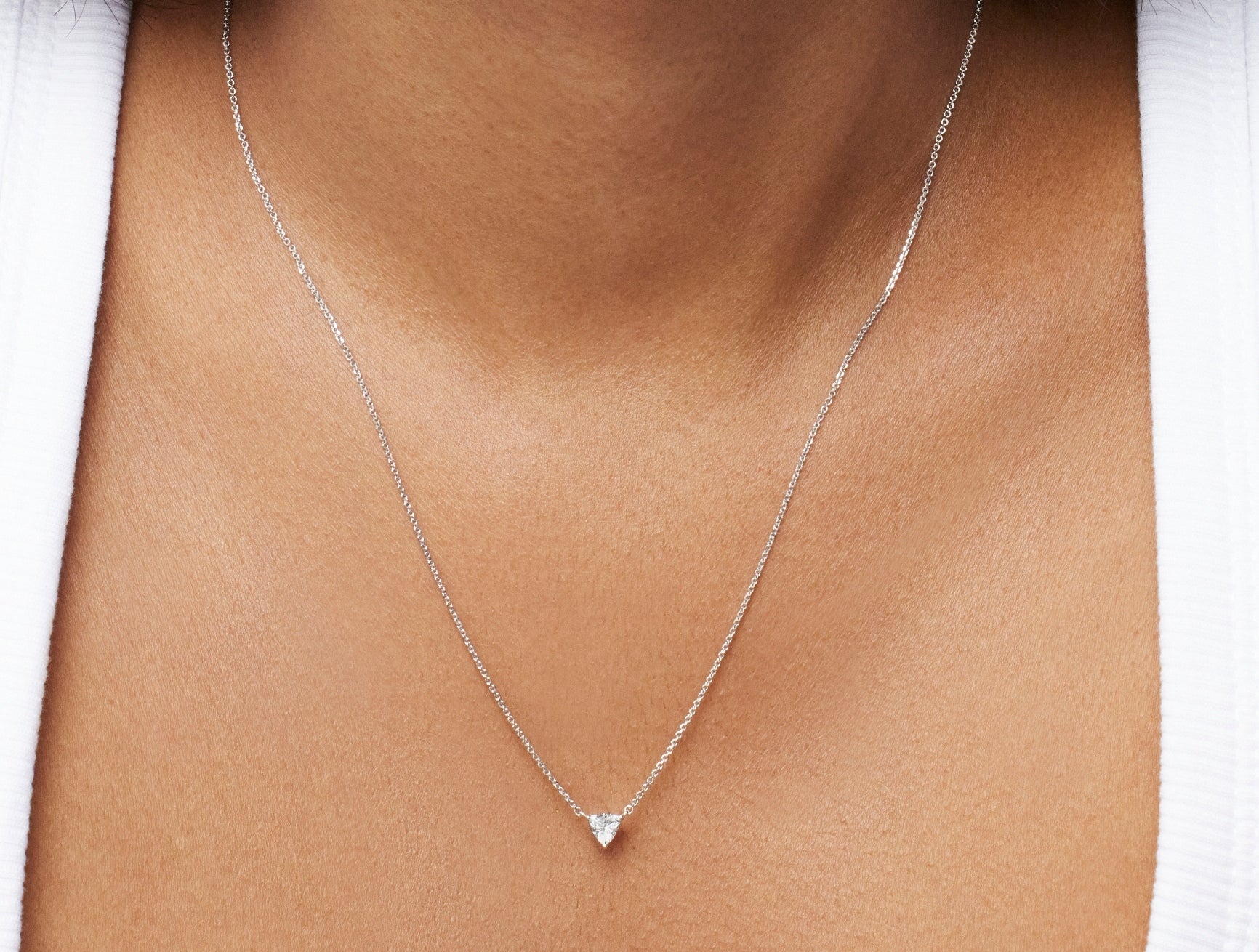 Lab-Grown Diamond ¼ct. Mini Trillion Pendant | White - Image 4
