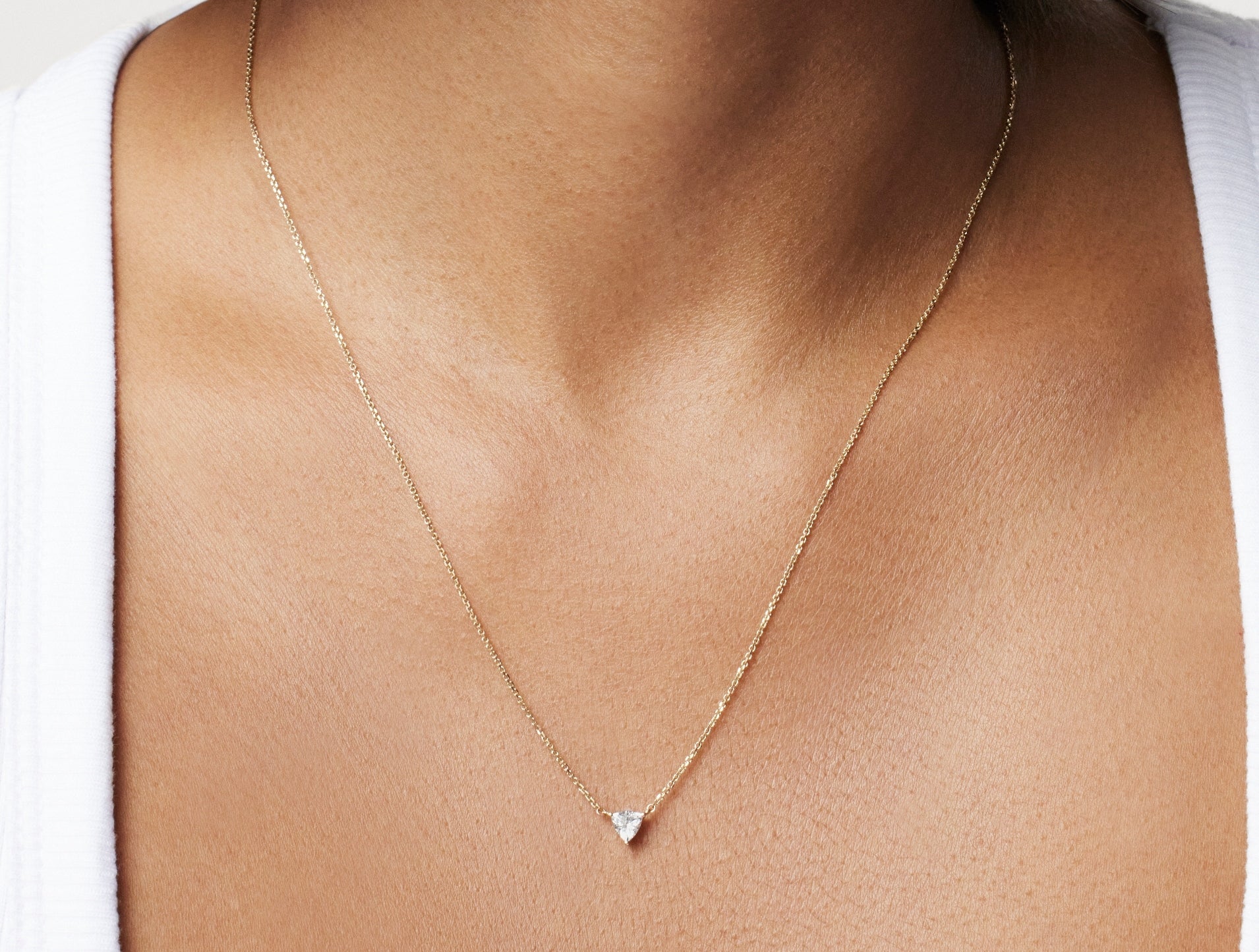 Lab-Grown Diamond ¼ct. Mini Trillion Pendant | White - Image 9