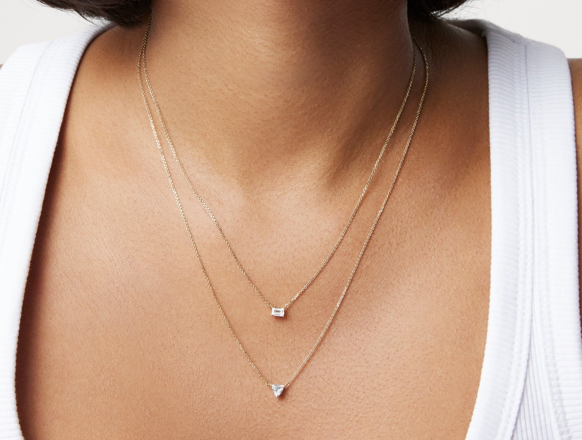Lab-Grown Diamond ¼ct. Mini Baguette Pendant | White - Image 5
