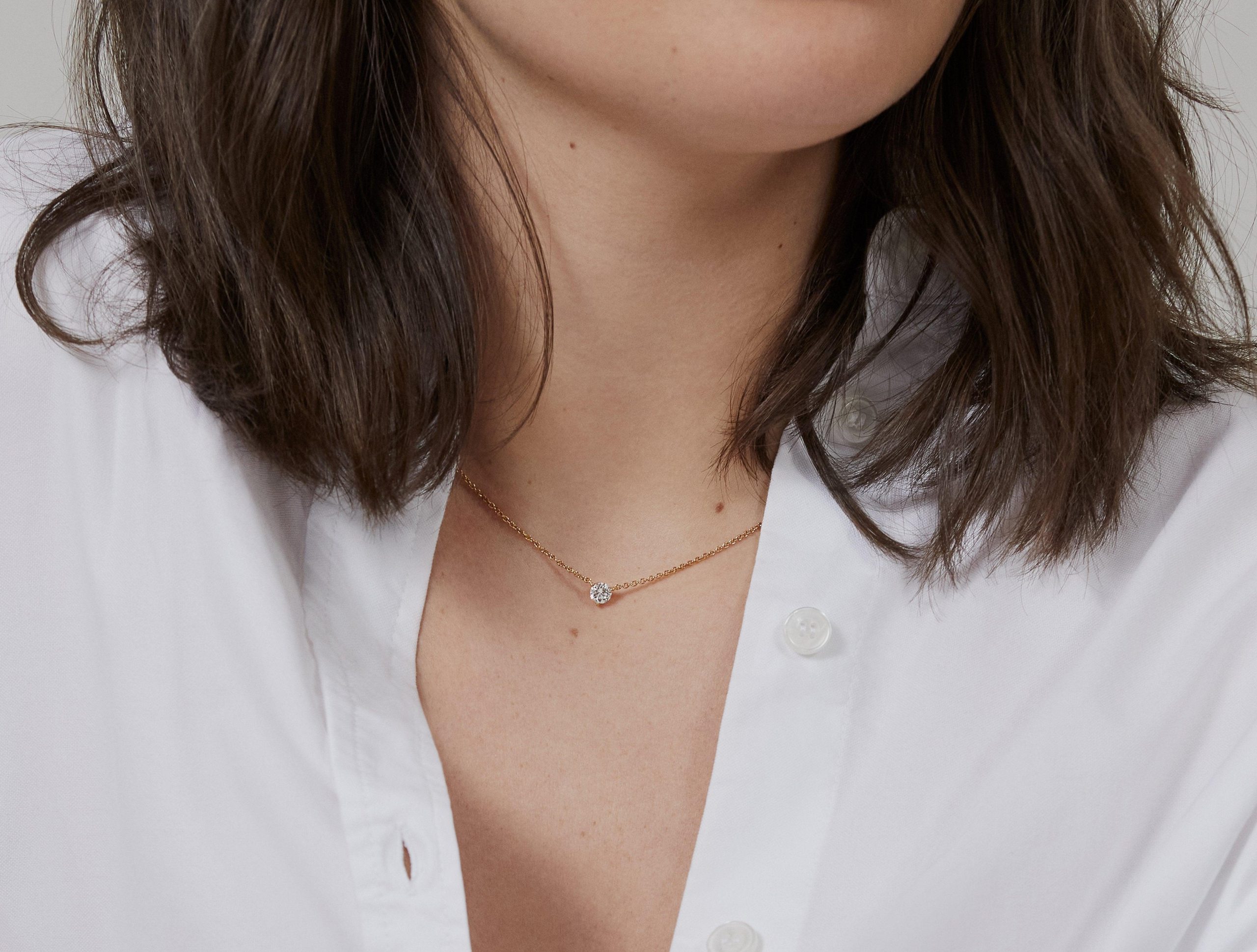Lab-Grown Diamond ½ct. Round Brilliant Solitaire Pendant | White - Image 3