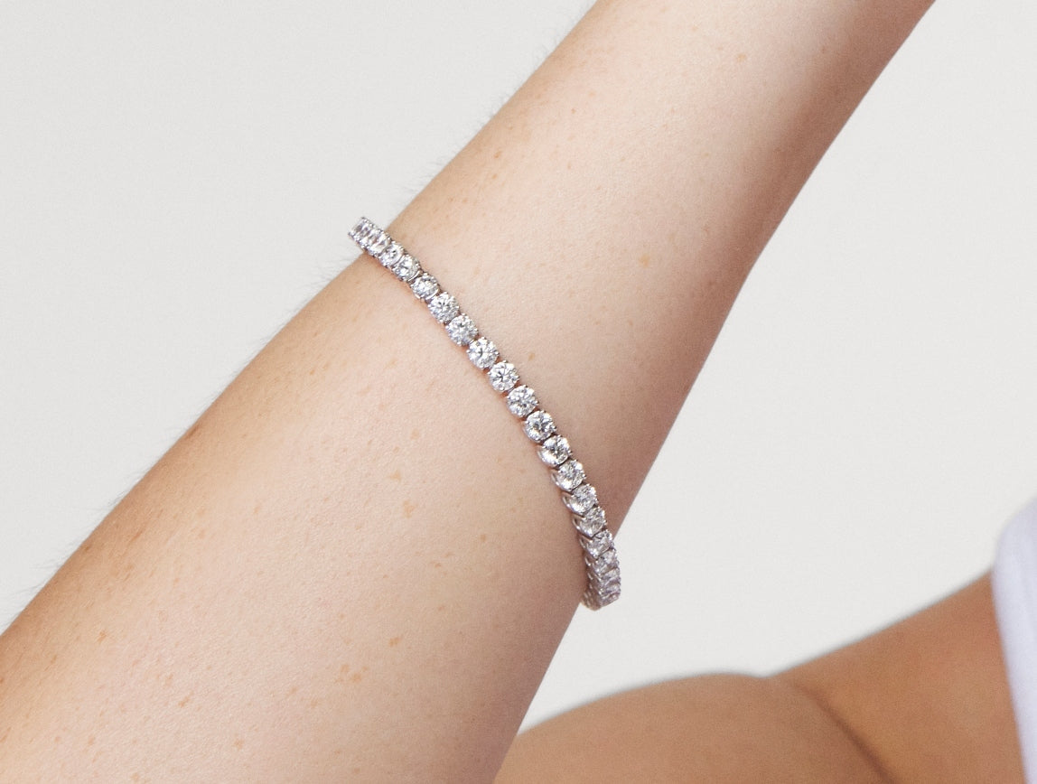 Lab-Grown Diamond Medium Tennis Bracelet - G/H color, 7" length | White - Image 6