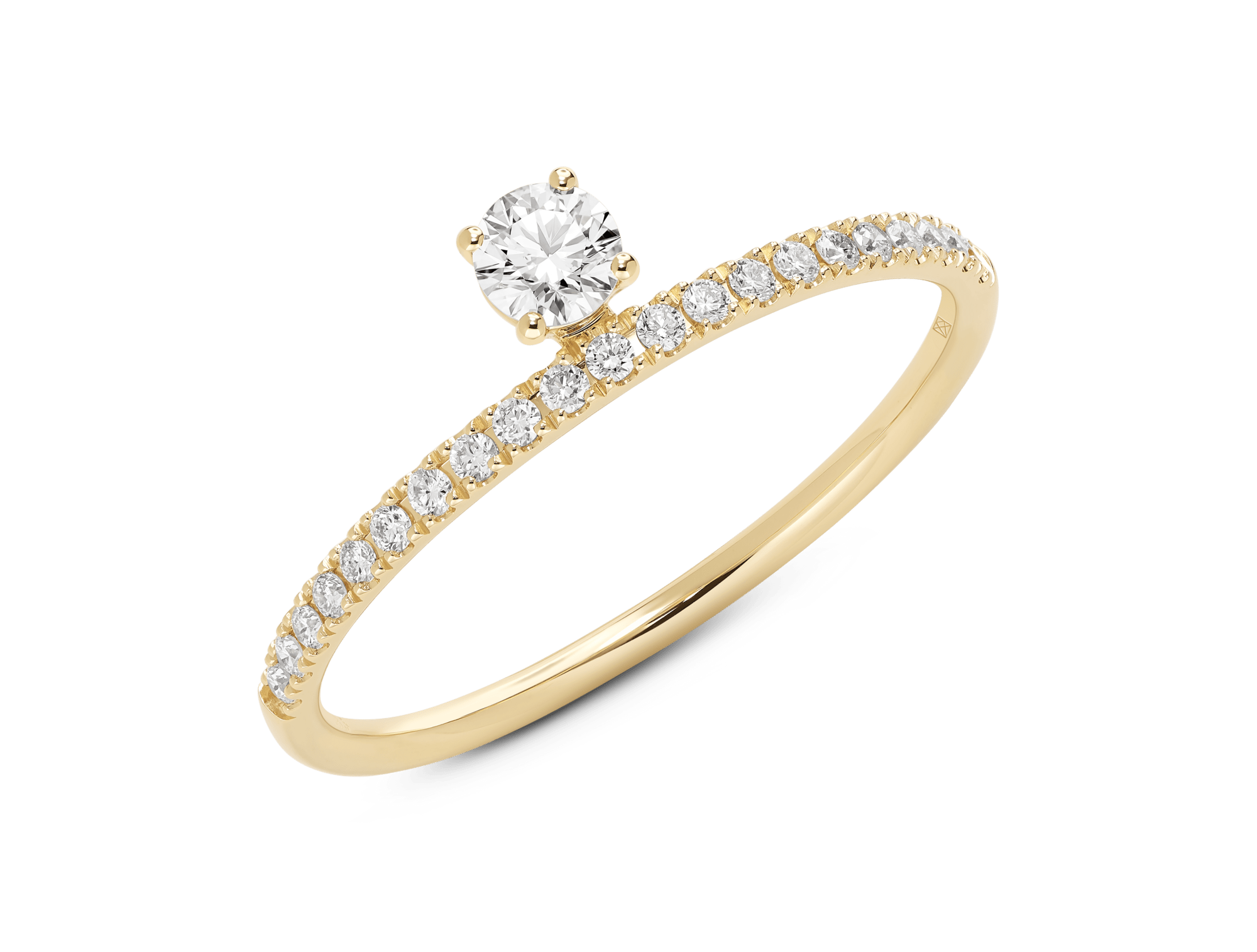 Lab-Grown Diamond ¼ct. tw. Floating Stone Pavé Stacking Ring | White - Image 3