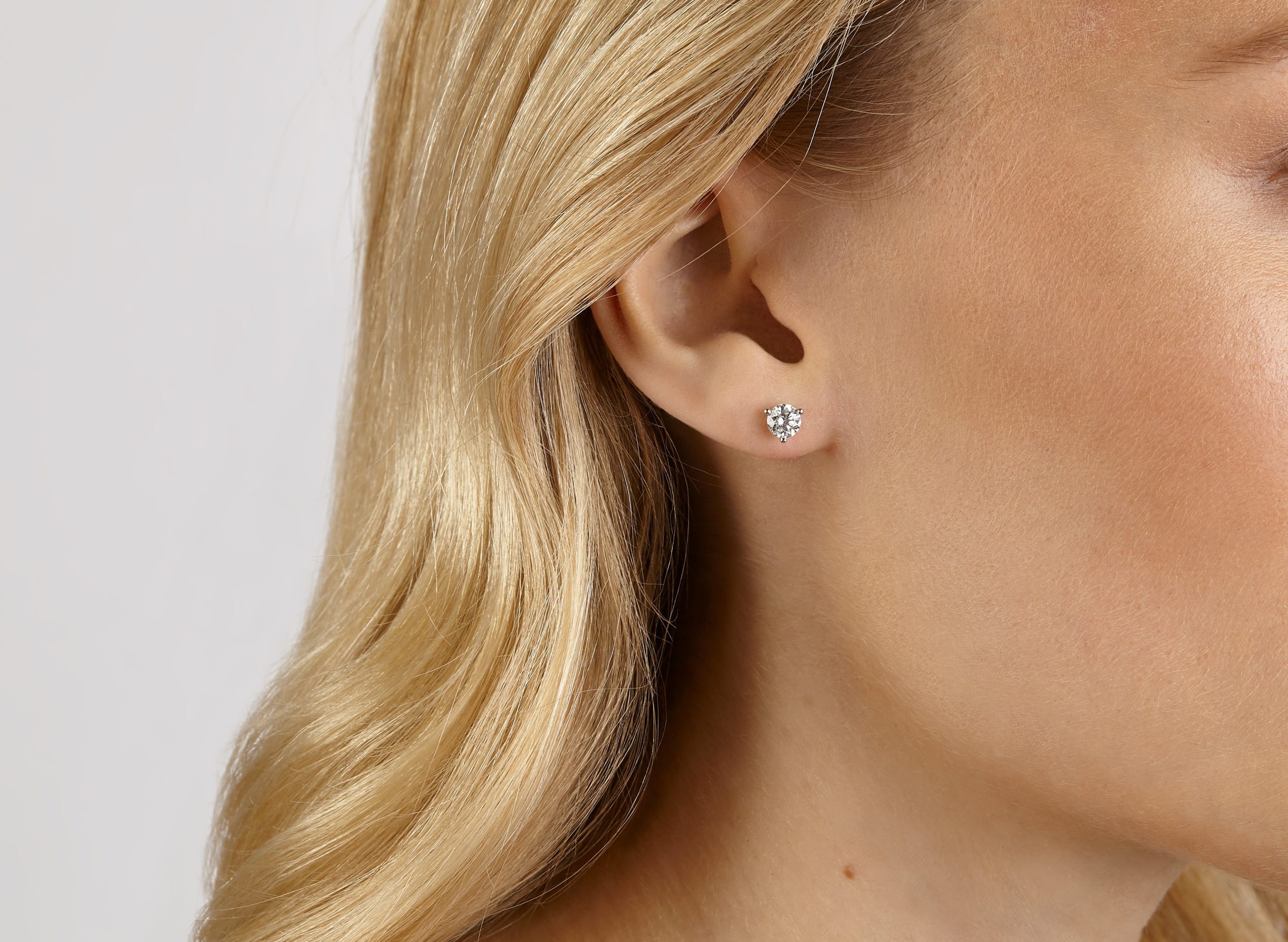 Lab-Grown Diamond ½ct. Round Brilliant Solitaire 14k Gold Stud | White - Image 6