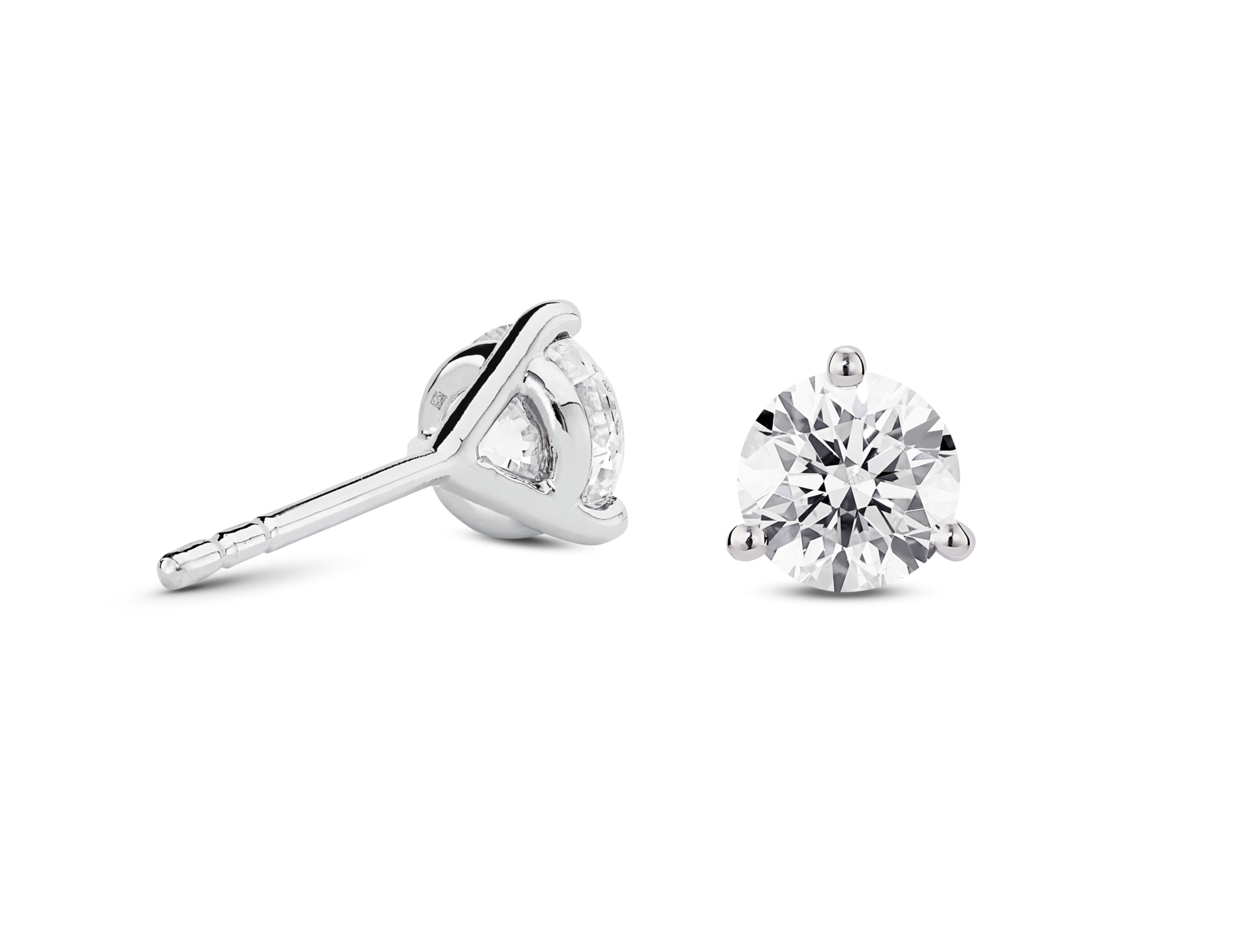 Lab-Grown Diamond 1½ct. tw. Round Brilliant Solitaire 14k Gold Studs | White - Image 2