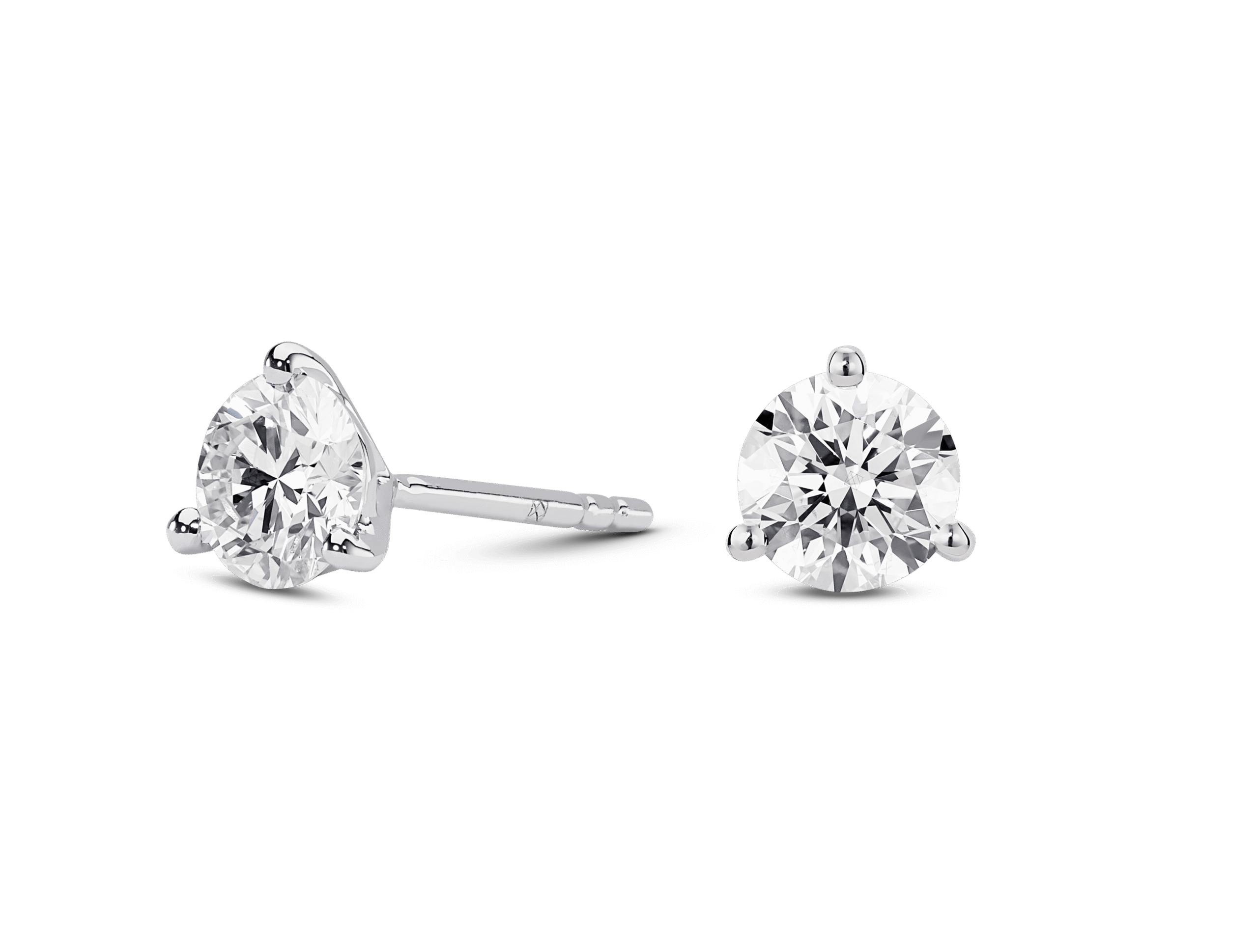 Lab-Grown Diamond 1½ct. tw. Round Brilliant Solitaire 14k Gold Studs | White